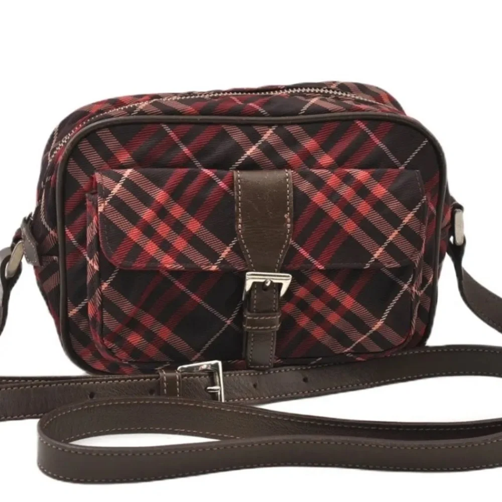 🔥$295 Burberry Nova Check Canvas  Shoulder Bag